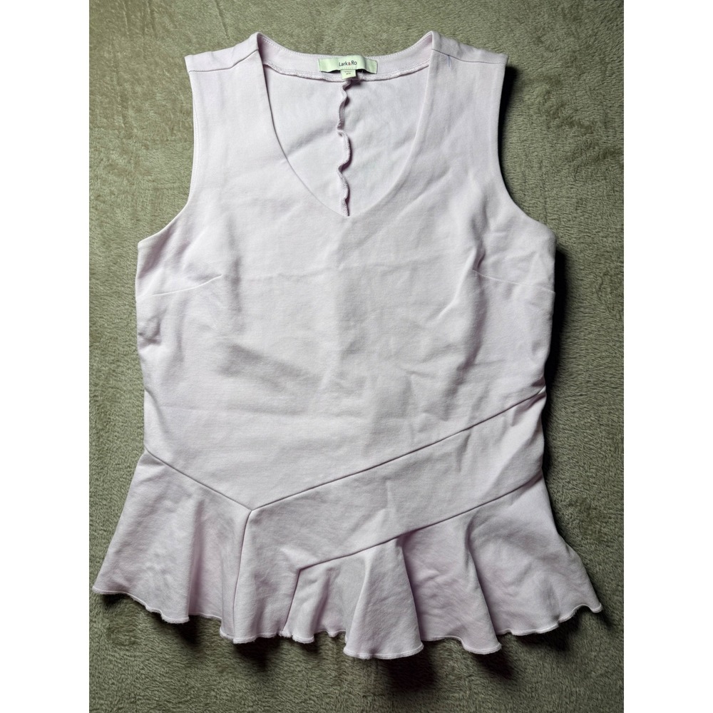 Lark & Ro‎ Women Asymmetrical Peplum Top XS Feminine Coquette Balletcore